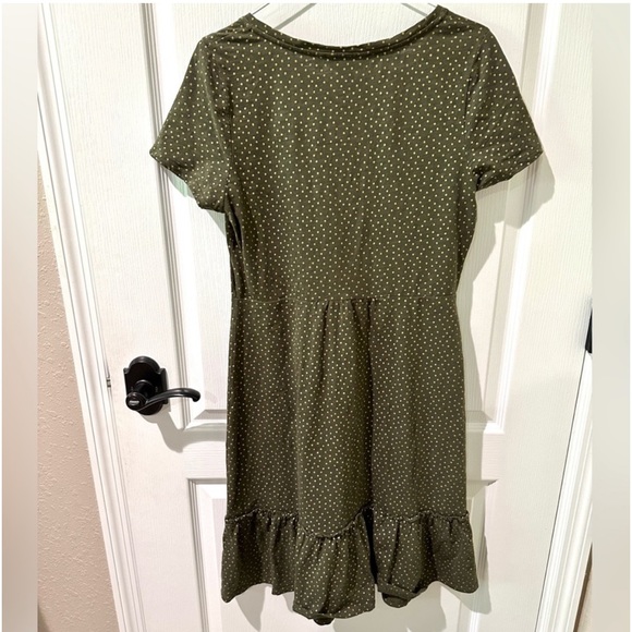 Boden Green Dress with Gold Polka Dots - Picture 6 of 9